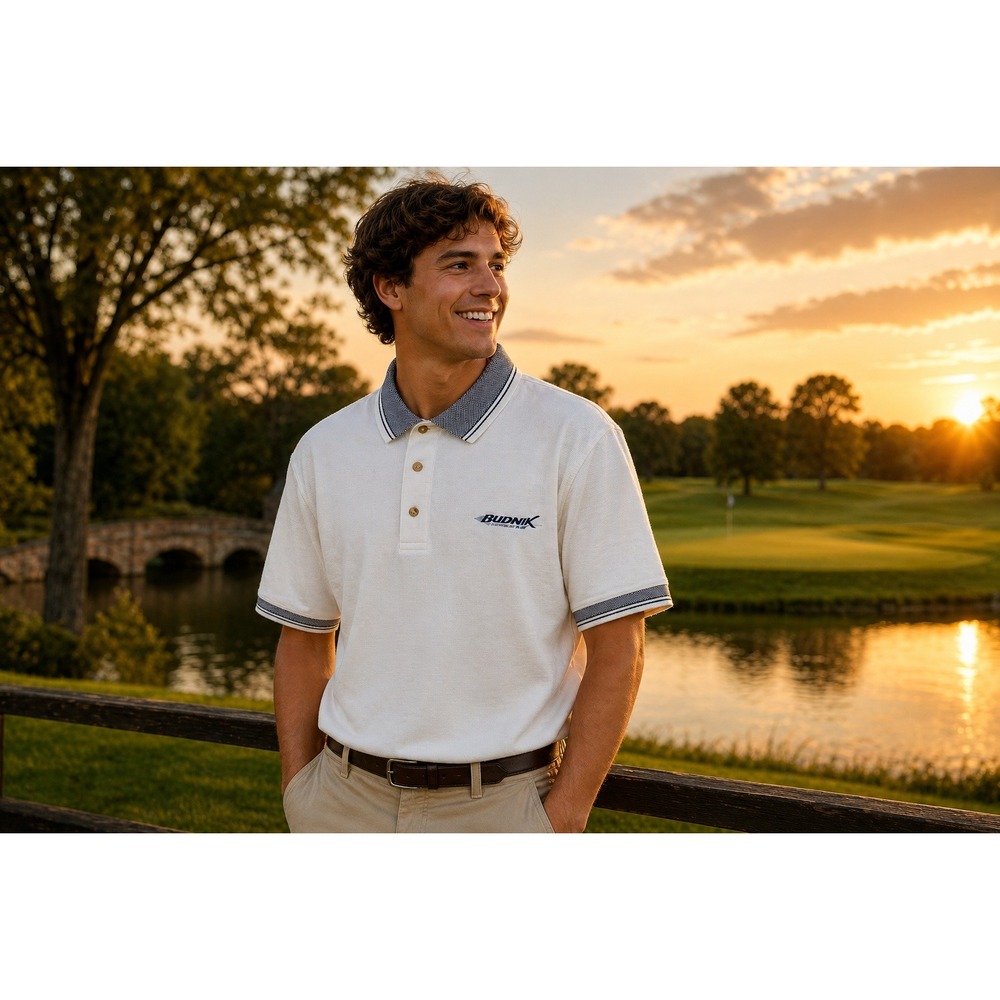 Cross Creek Mens XXL Budnik Wheels Polo Shirt White Cotton Pique‎ M554PXH NEW